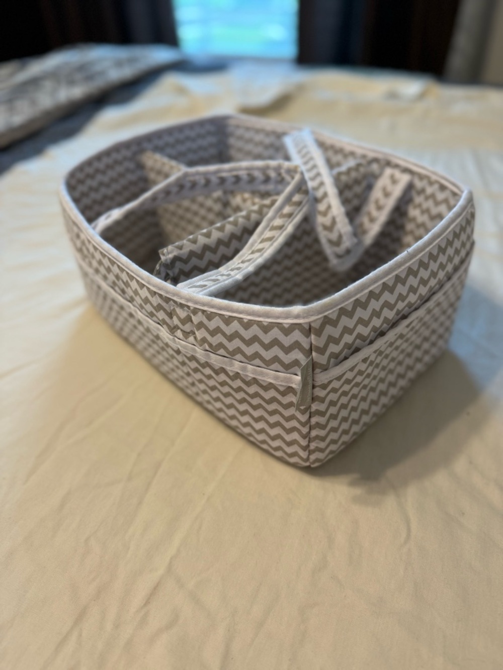 Chevron Fabric Organizer Caddy for Kids - Gray